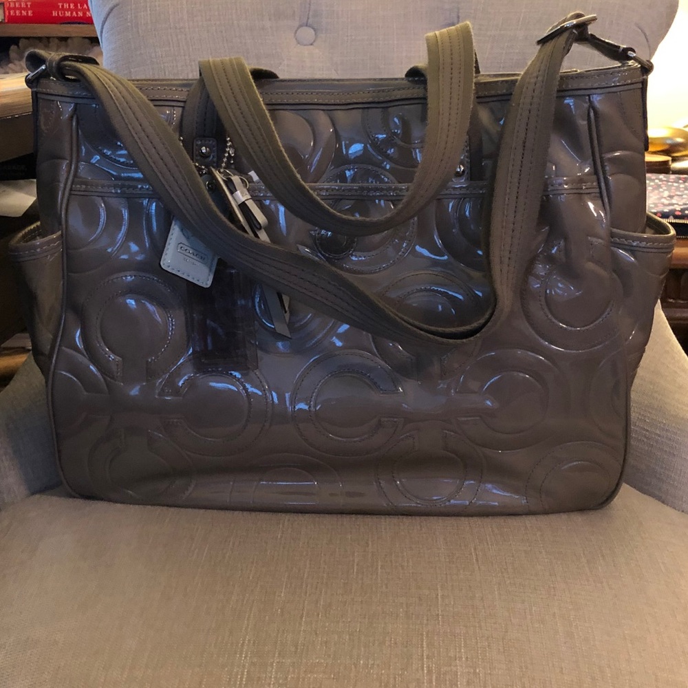 Brand New Patent Leather Coach Diaper Bag